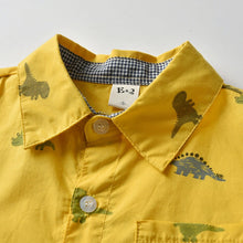 Load image into Gallery viewer, Boys Short Sleeve Shirt with Dinosaur print
