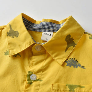 Boys Short Sleeve Shirt with Dinosaur print