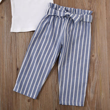 Load image into Gallery viewer, 2pc Toddlers One Shoulder Blouse and Striped Pants
