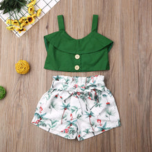 Load image into Gallery viewer, 2pc Baby and Toddlers Crop Top and Floral Shorts
