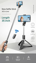 Load image into Gallery viewer, 4 in 1 Bluetooth Wireless Selfie Stick Tripod
