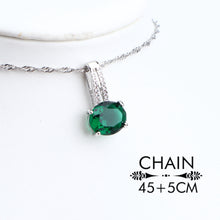 Load image into Gallery viewer, Green CZ Silver Pendant Necklace Bracelets Earrings and Ring
