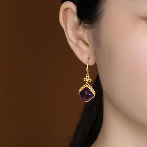 Chalcedony Chinese Style Earrings