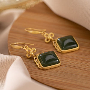 Chalcedony Chinese Style Earrings