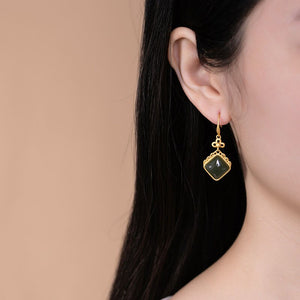 Chalcedony Chinese Style Earrings