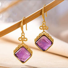 Load image into Gallery viewer, Chalcedony Chinese Style Earrings
