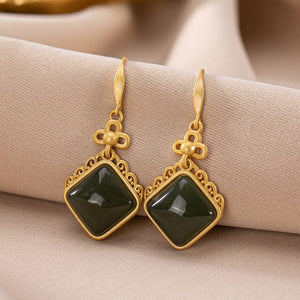 Chalcedony Chinese Style Earrings