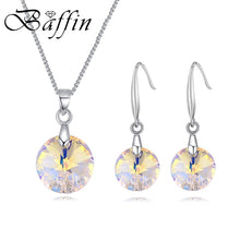 Load image into Gallery viewer, Crystal Pendant Necklace and Drop Earrings
