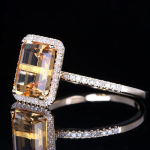 Sterling Silver Yellow Zircon Ring